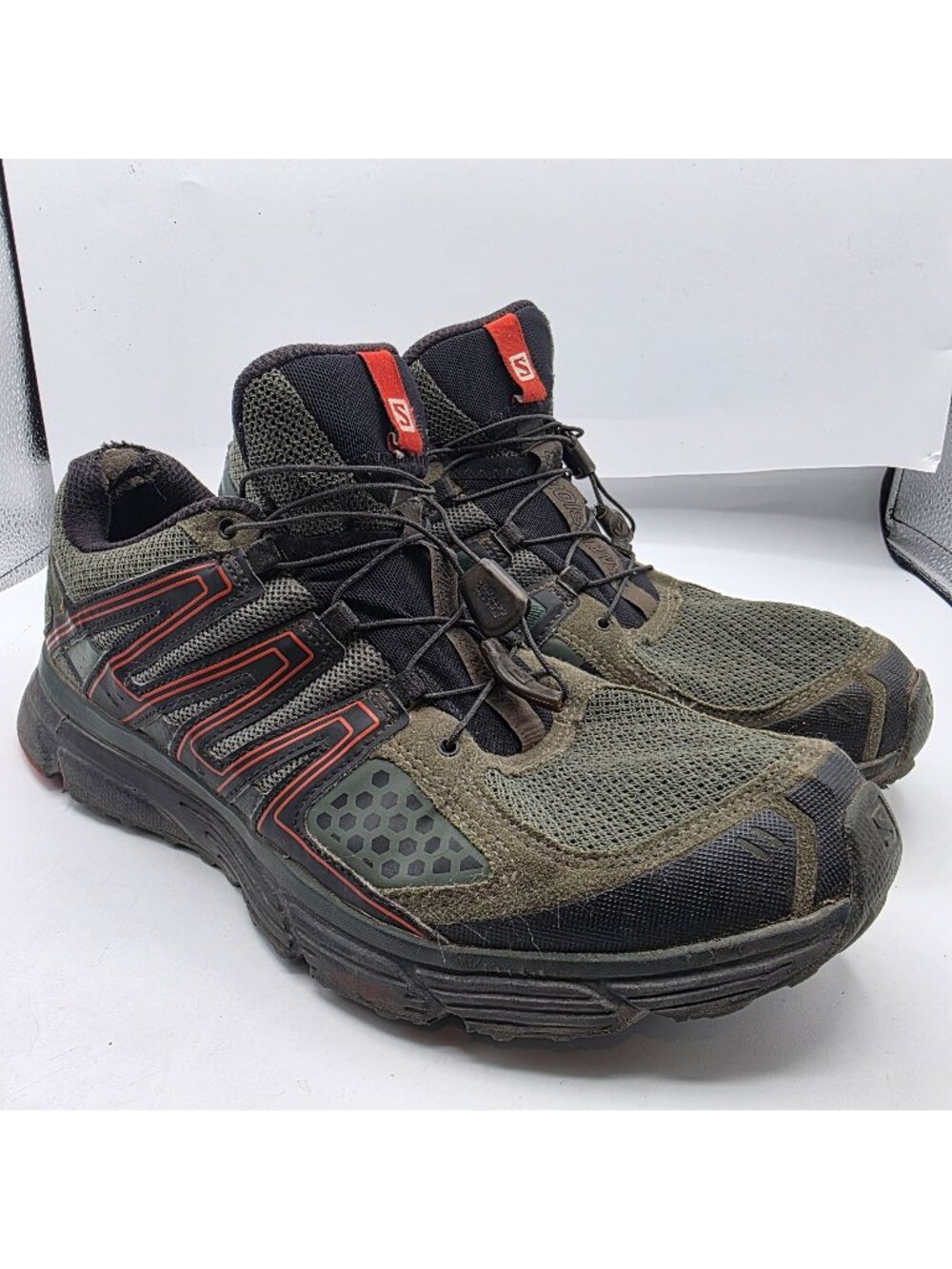 Salomon X-Mission 3 Mens 11.5 Green Red Trail Running Shoes Comfort Outdoor